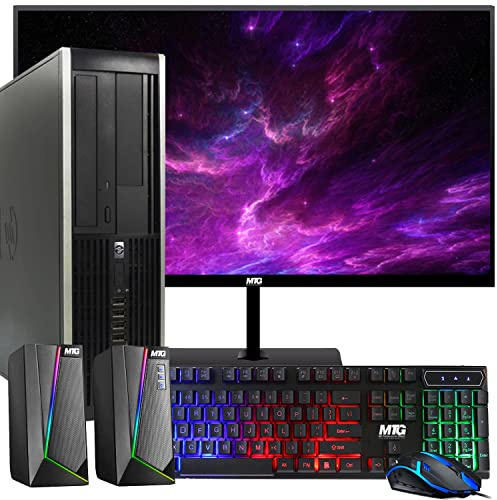 HP Elite Desktop Computer PC, 3.1 GHz, Intel Core i5, 16GB, RAM, 1TB HDD, New 22 inch LED Monitor, RGB Speaker and Keyboard Mouse, WiFi, Windows 11 (Renewed)
