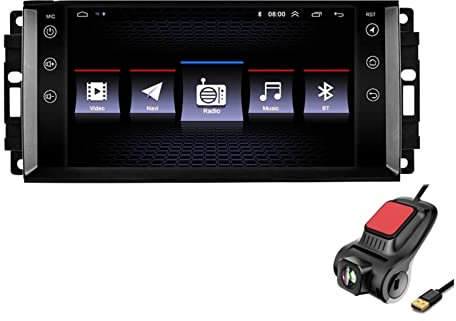 SFUOE Auto Android Radio Stereo Multimedia Fit for Jeep Cherokee Compass Commander Wrangler 300c Fit for Dodge Caliber Liberty 2009 2008 2010 2011 In-Dash-Video (Color : 1G 16G DVR)