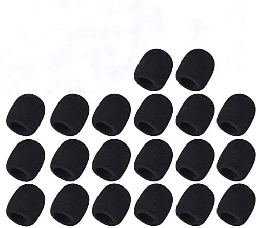 20 Pieces Microphone Covers, Foam Microphone Windscreen, Microphone Small Foam Covers, Mini Sponge Headset Cover Shield Protection for Classroom, Conference Room
