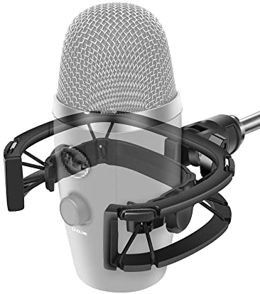 Borenbuir Yeti Nano Shock Mount mit Pop Filter, Anti-Vibration Suspension Shock Mount Holder Clip, Schwarz, Stahl, Legierter Stahl, Tischplatte, für Blue Yeti Nano Mikrofonen