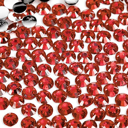 1000pcs 4mm Flat Back Non-Stick Rhinestone Crystal Diamantes Nail Art & Craft Scrapbooking Embellishments 90 Available Colours (4mm, Red #33)