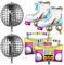 Abeillo 6 Stk Regenbogen Roller Skate Disco Ballons Folie Ballons 80er 90er Retro Ballon für Disco Dance Party Hip Hop Thema Geburtstagsparty Karneval (22 Zoll)