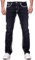 R-Neal Dicke Naht Herren Jeans Hose 'Levin' Länge 32 + 34 Jeanshose Kontrastnaht Neon Grün Schwarz Blau Stretchdenim Streetwear Regular FIT, Hosengröße:31W / 32L, Denim Color:7444-7