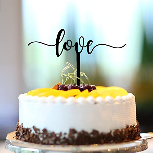 Love Cake Topper Sweet Love Thema Cupcake Topper I Love You Thema Mr & Mrs Acryl Schwarz Valentinstag Jubiläum Dekorationen Dekorative Geschenke für Erwachsene Frauen