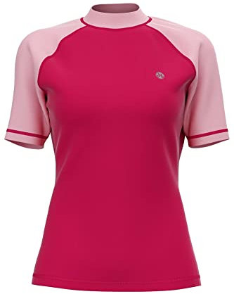 HDTIYUYP UV Shirt Damen Plus Größe - Langarm Wasser Große Größe Schwimmen Tshirt Übergröße Rashguard Frauen Badeshirt Surf T-Shirt Schnelltrocknende Strand Shirt Wet Top Kirsche 3XL