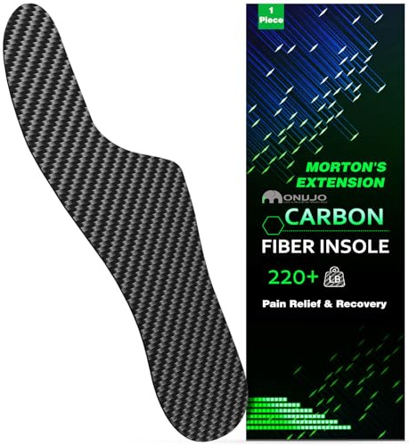 Morton's Extension Orthotic, Carbon Fiber Insole, W 6-6.5, M 5-5.5 | 1 PC Rigid Foot Support Insert for Morton's Toe, Foot Fractures, Turf Toe, Hallux Rigidus, Arthritis