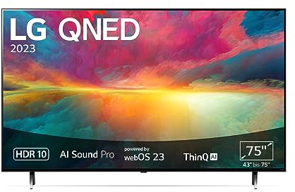 LG 75QNED756RA 190 cm (75 Zoll) 4K QNED MiniLED TV (Active HDR, 60 Hz, Smart TV) [Modelljahr 2023]