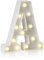 Auraglow LED Alphabet Letter & Number Light Sign Decorations, Lamp for Home Birthday Party Event, Night Lights, Battery Powered Letters And Numbers With Four Hour Timer (A)