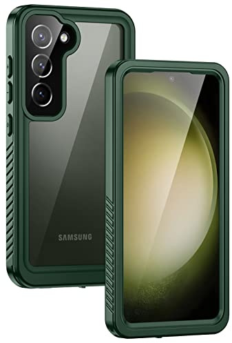 Lanhiem for Samsung S23 Case, Waterproof S23 Cover Dustproof Shockproof Case with Built-in Screen Protector, Full Body Underwater Protective Case for Galaxy S23 6.1 Inch (Green)