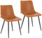 SVITA Miles 2er Set Esszimmerstühle Metallbeine Küchenstühle Kunstleder Cognac