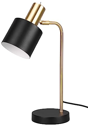 Reality Leuchten Tischleuchte Adam R51041080, Metall Schwarz/Gold matt, exkl. 1x E27