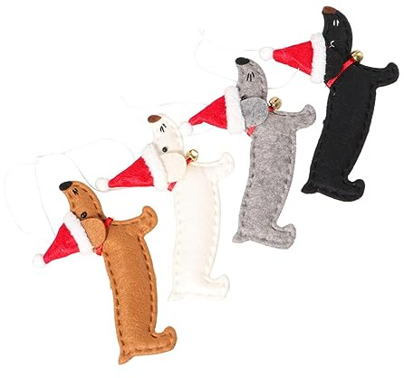 Ciieeo Christmas Sausage Dog Tree Decoration Hanging Ornaments 6.1 Inch Creative Dachshund Pendant for Holiday Party and Home Decor
