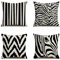 Wasserdichte Kissenbezugen 4er Set 50x50cm Dekorative Outdoor Kissen Wasserfest Atmungsaktiv Zebra Platz Weich Kissenbezüge für Sofa wohnzimmer Garten Outdoor Dekorative Kissen Schwarz Weiß W-4272