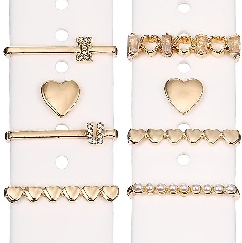 Hemobllo Uhrenarmband-Charms – 8 Stück Uhrenarmband, dekorative Ringe, Schlaufen-Nieten, Metall, Smart-Watch-Armband, Charms, Zubehör, kompatibel mit Smartwatch Serie 8, 7, 6, 5, 4, 3, 2, 1,