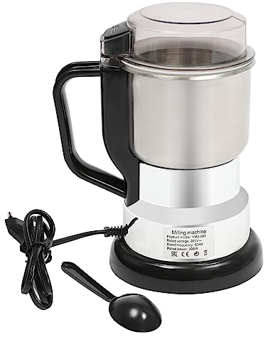 Macinacaffè elettrico, 300 W, 22000 giri/m, macinaspezie in acciaio inox con pennello e cucchiaio, capacità 500 ml, per diversi cereali, erbe, spezie, noci