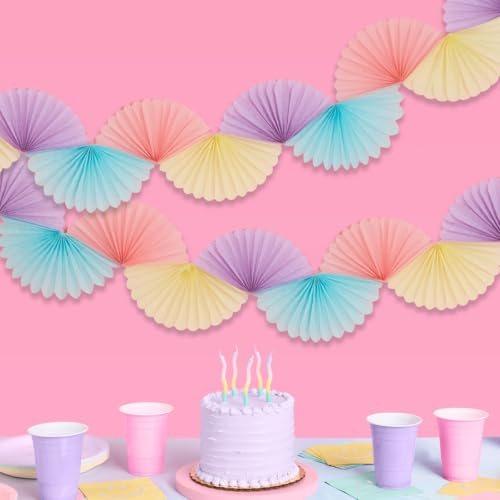 xo, Fetti Pastel Paper Fan Garland, Pastel Party Decorations