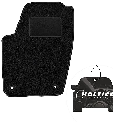 moto-MOLTICO Fahrer Fußmatte Auto Velours Fahrerseite Autoteppiche Schwarz Fahrermatte 1-teilig passend für VW Polo 6R 2009-2017