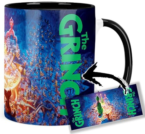 MasTazas The Grinch Tasse Ceramique Intérieure et Poignée Noire Mug