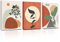 hyidecorart Boho Bilder 50x70 cm 3er Set Schlafzimmer, Aesthetic Orange Wandbilder mit Rahmen Abstract Wanddeko Wohnzimmer Modern Nordische Minimalistisch kunst Blätter Sonne Flur küche Büro Villa