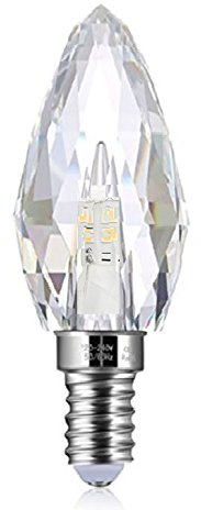 I-Lumen 4,3 Watt LED K9 Kristall E14 Kerze für Kronleuchter und Lüster Facettenschliff