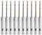 Rennie Tools - Box of 10 x 1mm Hex Shank HSS Gold Cobalt Jobber Drill Bit Set For Stainless Steel, Hard Metals, Aluminium, Cast Iron, Copper. Twist Drill Bit Sets. 1mm Drill Bits Metric Drill Set