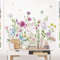 wondever Wandtattoo Garten Blumen Lila Wandaufkleber Wildblume Pflanzen Wandsticker Wanddeko für Wohnzimmer Schlafzimmer Sofa Hintergrund