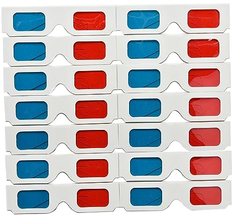 Gadpiparty 50Stücke Papierbrillen mit Rot-blau Linsen für Zuhause Leicht und Wiederverwendbar für und Spiele