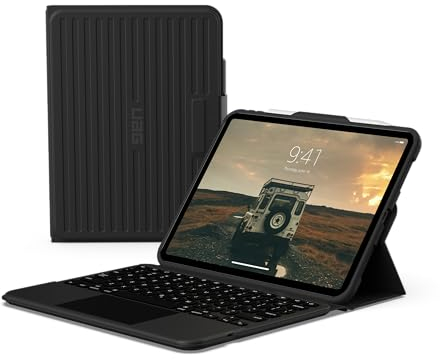 URBAN ARMOR GEAR Rugged Keyboard Case Apple iPad 10,9 Zoll (10. Generation 2022) Hülle inkl. Tastatur mit Trackpad [QWERTZ Layout, LED-Hintergrundbeleuchtung, Apple Pencil Halterung] schwarz