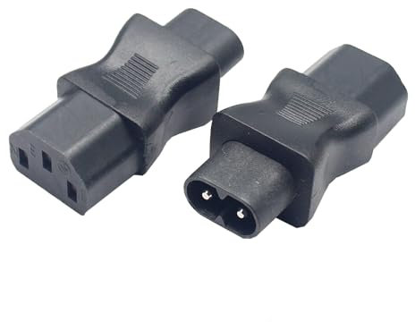 JSADZKJ C13 to C8 Power Adapter: 2 Pack C8 Male to C13 Female AC Converter for LED LCD TV, Monitor, Printer & More