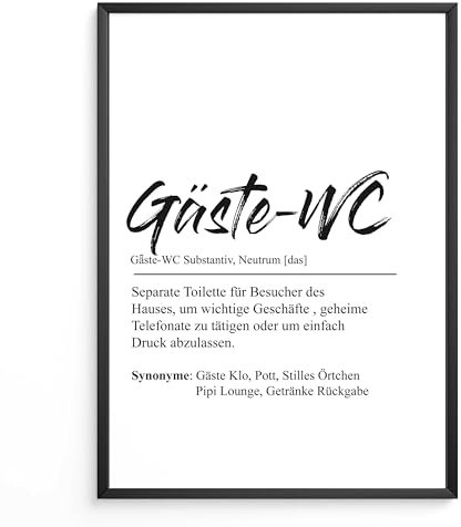 FORYOU24 Badezimmer Deko Bilder | hochwertiger Kunstdruck | schwarz weiß Wandbilder | WC Deko | Premium Druck Gäste WC