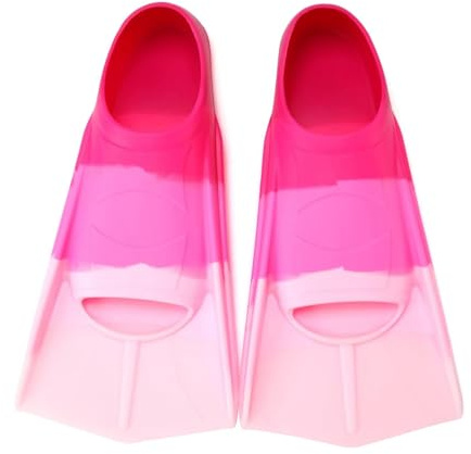 Azuunye Kinder Schwimmflossen Jugend Kurzblatt Trainingsflossen | Reisegröße Flossen für Kinder, Mädchen, Jungen und Anfänger, bequeme Silikonflügel mit Mesh-Tasche