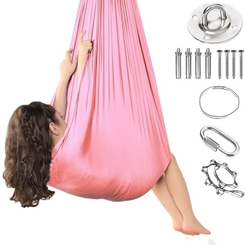 SSIMOO Sensorische Körpersocke for eine beruhigende Therapie, atmungsaktiv, gemütlich, sensorischer Sack for Jungen und Mädchen, zur Behandlung von Autismus, ADHS und ADS (Color : Pink, Size : 150x2