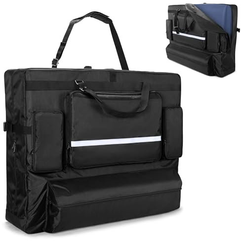 LUXJA Massageliegen-Tasche, passend für 61 cm bis 76,2 cm Breite, faltbare Massageliege, Tragetasche für Massageliegen, Tragetasche mit Zubehörtaschen (nur Tasche), Schwarz