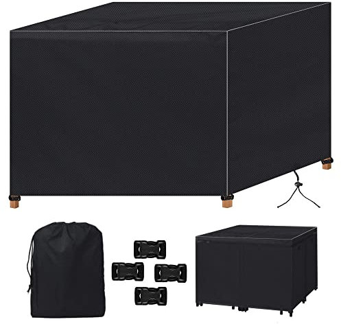 Abdeckung für Gartenmöbel Doppelliege 200x160x70cm Schwarze Abdeckplane für Gartenmöbel wasserdicht Winterfest robuste Schutzhülle