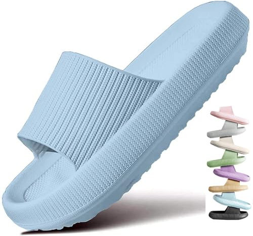 VEXITO Ciabatte Nuvola Donna Estive Scarpe Mare Uomo Pantofole Antiodore Morbide Casa Eva Sandali Spiaggia Piscina Gomma Ortopediche Plastica Blu Gr. 38-39