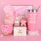 TOLOYE Cadeau Femme, Cadeau Anniversaire Femmes Original, avec Tasses Rose, Sels de Bain, Fleurs de Savon, Idee Cadeau Femme Original, Anniversaire, Noël, Fête des Mères, Saint Valentin