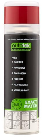 AutoTek Professional Exact Match Car Spray Paint, Ford Race Red Aerosol Spray, 300 ml