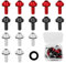 15 STK Motorrad Verkleidung Schrauben, M5 x 16mm Windschild Befestigung Schrauben, Aluminium Windschutzscheibe Bolzen für Motorrad, Roller Windschutzscheibe (Silber, Schwarz, Rot)