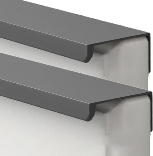 JIALUO0318 Aluminium Invisibles Kitchen Handles Furniture Door Handle Finger Edge Pull Knob Cabinet Handle Drawer Handles Star Grey 2 Piece (Length 1000mm)