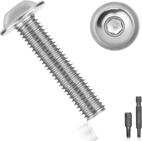 15 Stück Linsenkopfschrauben M8x40 edelstahlschrauben A2 V2A Flachkopfschrauben ISO 7380 Linsenkopfschraube Rostfrei schrauben Gewindeschrauben Vollgewinde mit Flansch, Innensechsrund und Hex Key