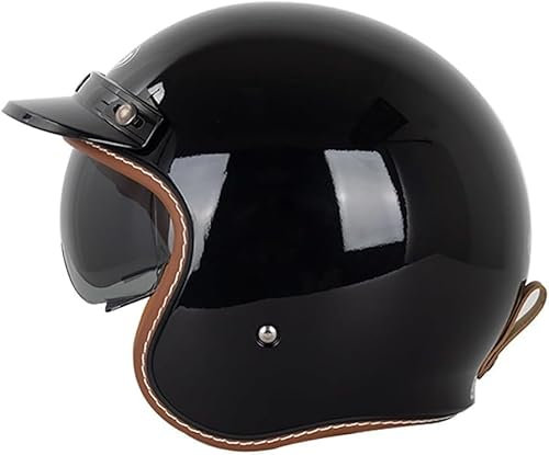 Halbschalenhelm Motorradhelm Helm Mit ECE-Zulassung, Motorradhelm Für Erwachsene, Mountainbikehelm MTB-Helm Rollerhelm Reithelm Mit Visier Für Damen Und Herren Jethelme(3,XL:63-64cm)