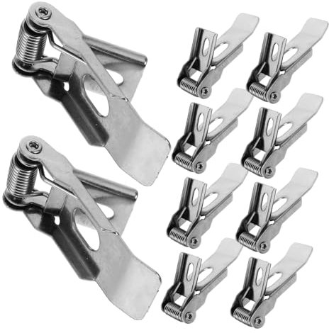 Angoily 10pcs Downlight Buckle Recessed Light Spring Clamps Retainer Clips Securing Clamps for Ceiling Lamp Ceiling Light Clips Downlight Spring Clips Panel Lamp Clamp Iron Silver