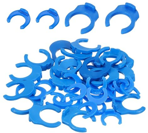sourcing map 40Pcs 1/4 Inch 3/8 Inch Locking Clip Set for RO Water Filtration Systems Tube Quick Connect Lock Clamps Fitting Replacement Parts, Blue