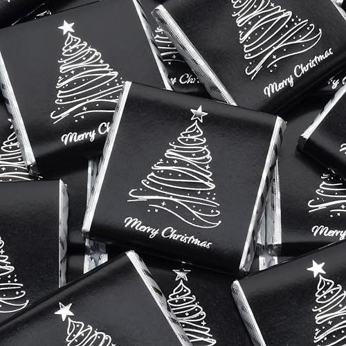 Wyeland Confectionery Christmas Tree Milk Chocolate Neapolitans - Black and Silver - 25 Chocolates
