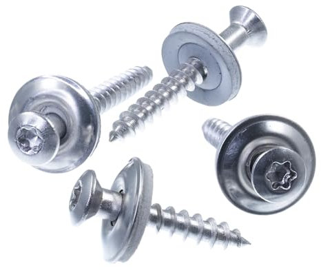 SECCARO Lot de 50 vis étanches 4,5 x 80 mm, acier inoxydable A2, rondelle d'étanchéité EPDM 15 mm, TX/six pans creux