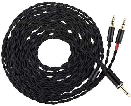 Linsoul Tripowin Nova Cable de Auriculares IEM,Cable de Audífonos Over-Ear,Cable Híbrido de 4Hilos de Plata/OCC,2M,Enchufe Dual de 3.5mm a 3.5/4.4mm/XLR,para Músicos y Audiofilos (3.5mm, Negro)