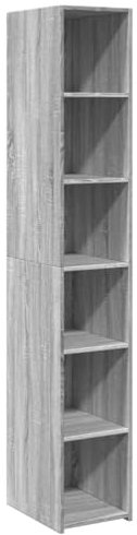 QJBSAVVA Geschirrschrank Apothekerschrank Vitrinenschrank Apothekerschrank Küche - Highboard Grau Sonoma-Eiche 30x41x185 cm Holzwerkstoff für Flur Büro Küche Badezimmer