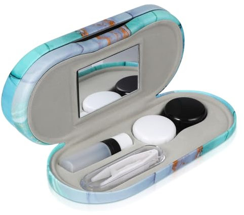 HIAKDOFT 1juego Estuche De Gafas y Lentillas Doble Caja De Viaje Resistente Al Desgaste Diseño Compacto y Elegante para Almacenamiento De Gafas y Lentes De Contacto