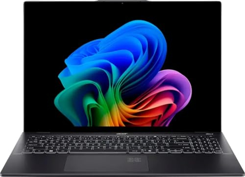 acer Ordinateur portable Swift 16 AI 2025 16 2880 x 1800 OLED écran tactile, Intel Core Ultra 7 256 V, carte graphique Intel Arc, LPDDR5 16 Go, SSD 1 To, Ko rétroéclairé, Wi-Fi 7, caméra infrarouge