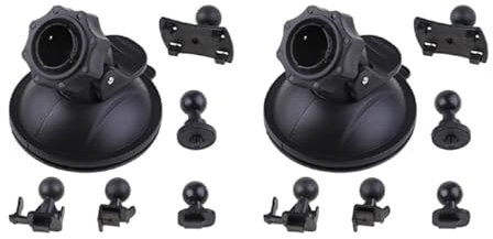 JDIEOQA 2 Set Black Car Suction Cup for Dash Cam Holder with 5 Types Adapter, 360 Degree Angle Car Mount for Driving DVR Camera Camcorder GPS Action Cameras